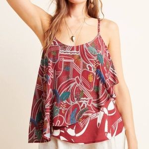 FARM Rio Red Multi Floral Print Spaghetti Strap Camisole
